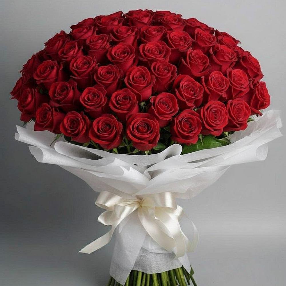 Букет 101 Красная роза Блэк Мэджик в Вохме