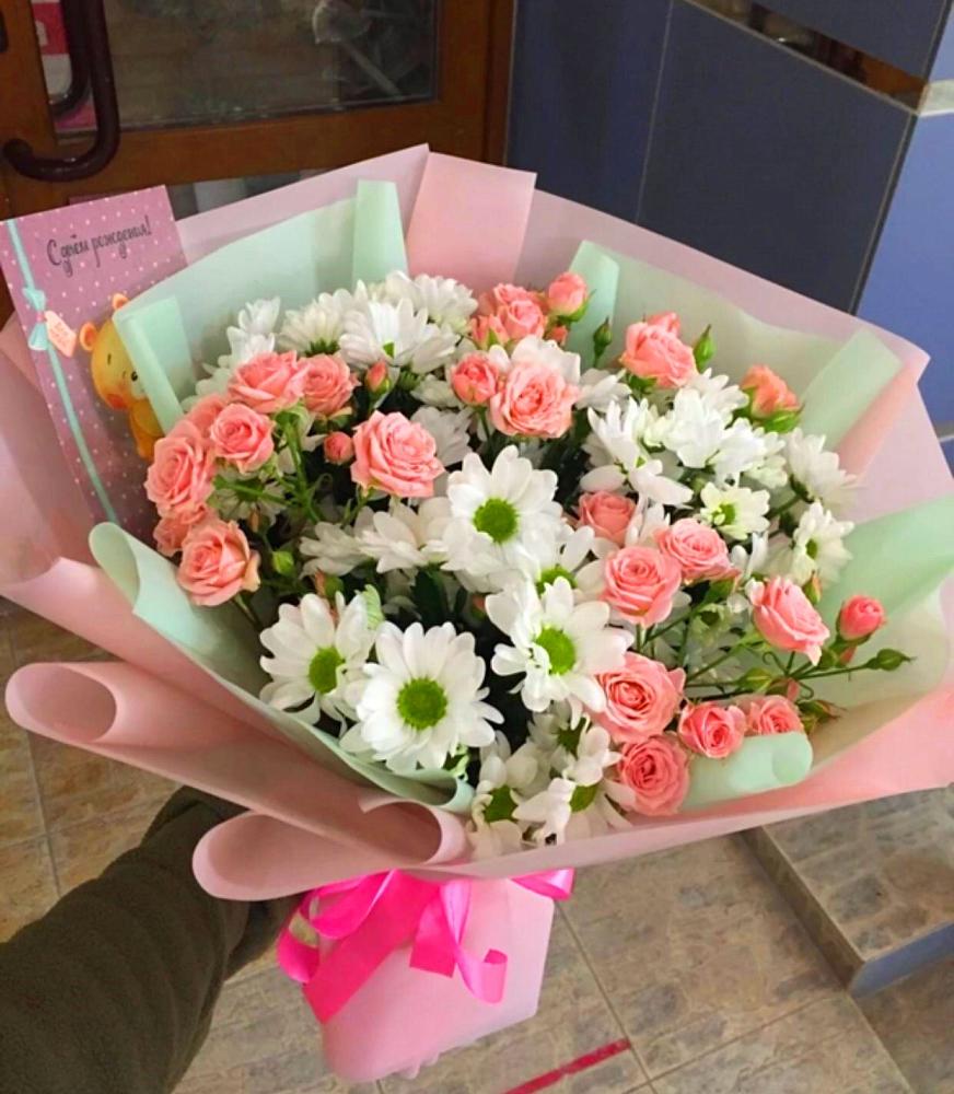 Букет цветов из: Розы и Хризантемы в Вохме