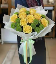 Букет цветов из:  Хризантемы и Розы #REPLACE_PRED# Вохме