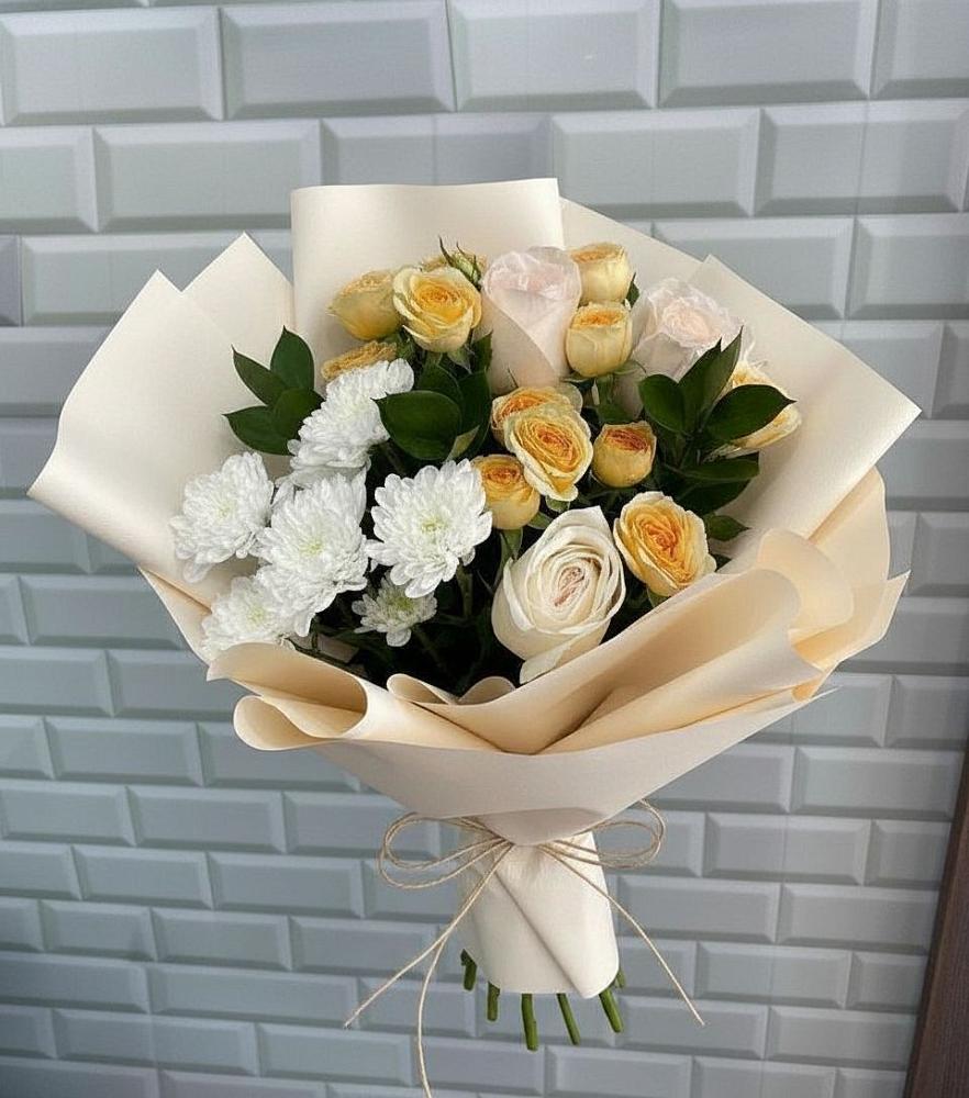 Букет цветов из: Розы и Хризантемы в Вохме