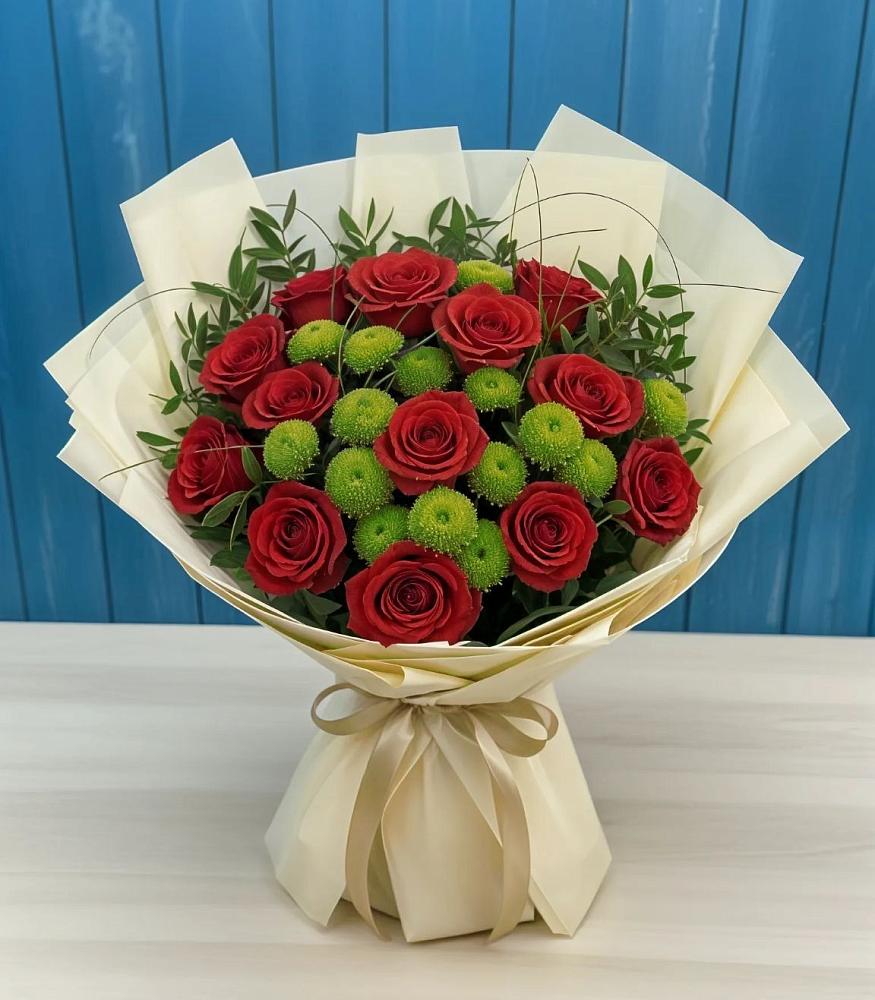 Букет цветов из: Розы и Хризантемы в Вохме